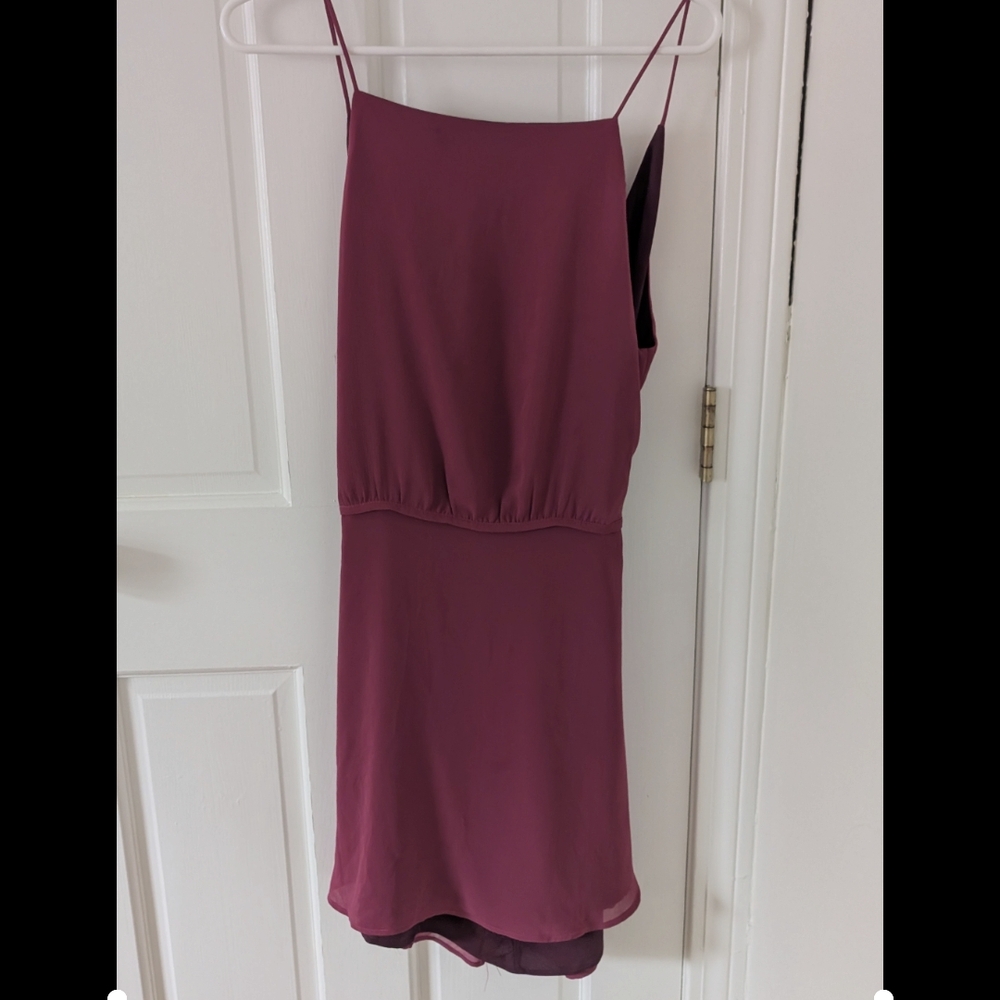 Farm Rio Burgundy Backless Dress